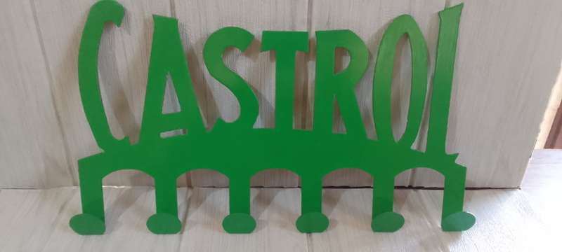 TOP ME UP! Castrol garage hooks . metal 35cm